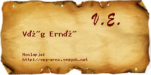 Vég Ernő névjegykártya